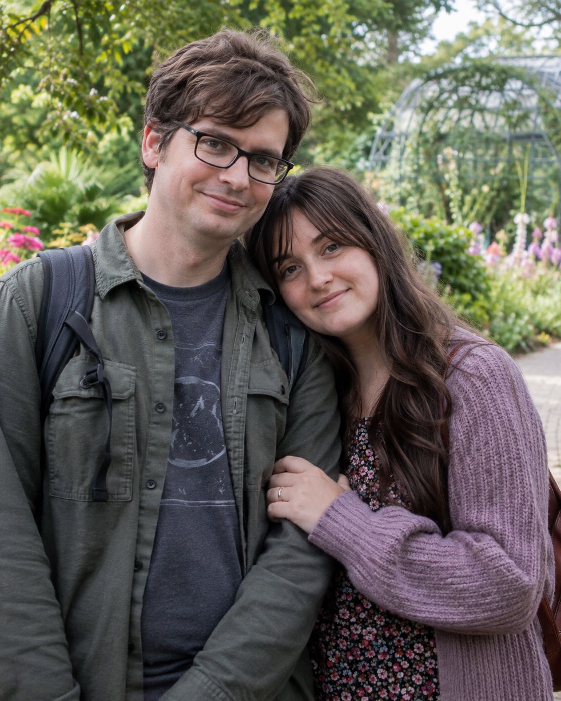 Illustrative photo of a couple standing together in a garden